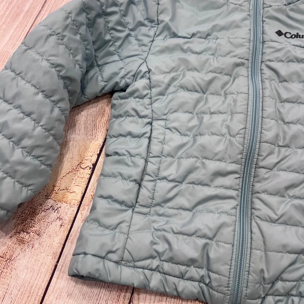 Columbia Jacket Light Blue Quilted Full Zip Puffer Size 6/6x